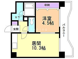 (株)銀座ライフピア307 1LDKの間取図画像