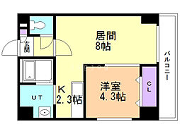 トロワメゾン 1LDKの間取図画像