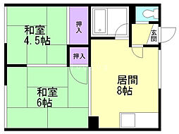 コーポ101 2DKの間取図画像