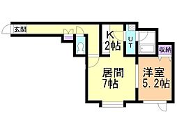 レジデンスエルシエーロ 1LDKの間取図画像