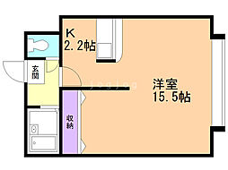 グランデール21 1Kの間取図画像