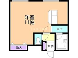 ファーストコートA ワンルームの間取図画像