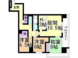 スカイコート 3LDKの間取図画像