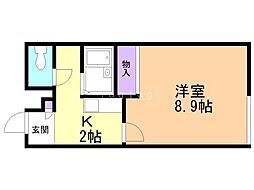 レオパレスグラッツェ 1Kの間取図画像