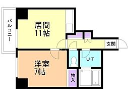パレメゾン平岡 1LDKの間取図画像