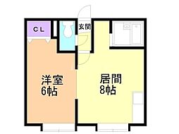 オーシャンビル真栄 1LDKの間取図画像
