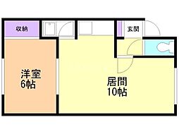コーポ白崎 1LDKの間取図画像