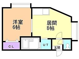 オーシャンビル真栄 1LDKの間取図画像