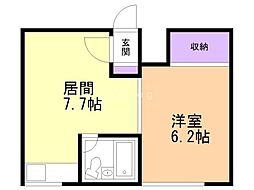 ジー.クレフ 1DKの間取図画像