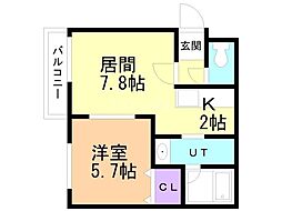 ｅｃｏａ　南郷17丁目 3階1LDKの間取り