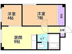 宮崎ビル 2LDKの間取図画像