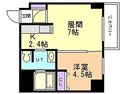リトルズさっぽろ福住 1DKの間取図画像