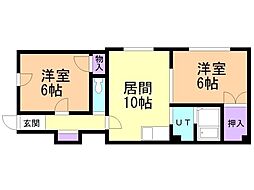 ツインコートA 2LDKの間取図画像