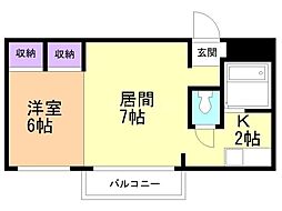 メゾンドゥジュリアン 1LDKの間取図画像