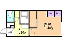 レオパレスレインボー 1Kの間取図画像