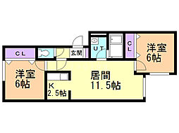 ルナパレス・17 2LDKの間取図画像