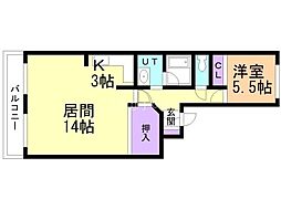 ライオンズマンション本郷通第2 1LDKの間取図画像