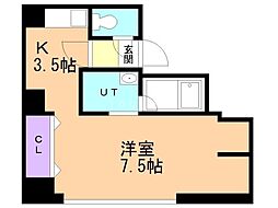 松本ビル2 1DKの間取図画像