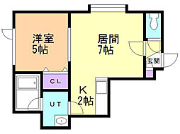 ウッドビレッジ3 1LDKの間取図画像