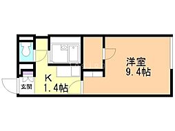 レオネクストルミナス東札幌 1Kの間取図画像