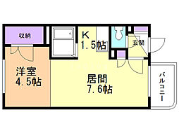 エスパシオ本郷 1LDKの間取図画像