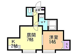 ヴェローチェ 1LDKの間取図画像