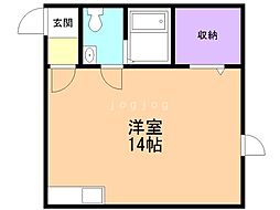 プラザ館中央1-3 ワンルームの間取図画像