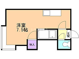 アイビーパレス62 1Kの間取図画像