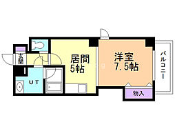 マリアージュひうら 1DKの間取図画像