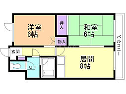 ハイツアゼリア 2LDKの間取図画像