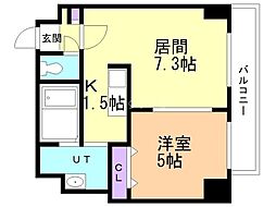 レガート菊水 1LDKの間取図画像