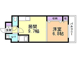 マッシモフエミニール菊水 1LDKの間取図画像