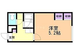 ルナコート北郷 ワンルームの間取図画像