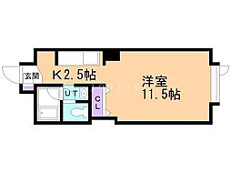 藤井ビルひばりが丘 1Kの間取図画像