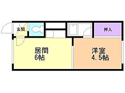 スリーマンション 1DKの間取図画像