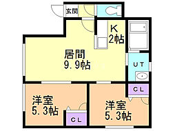 MA-S 2LDKの間取図画像
