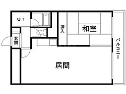 18松井ビル 1LDKの間取図画像