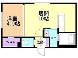 GEレジデンス南郷18丁目 1LDKの間取図画像