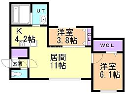 Residence  Lea Lea 2LDKの間取図画像