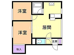 コーポ62 2LDKの間取図画像