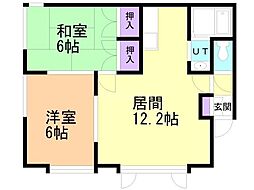 ファミール米里 2LDKの間取図画像