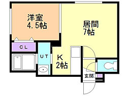 ワイズ白石 1LDKの間取図画像