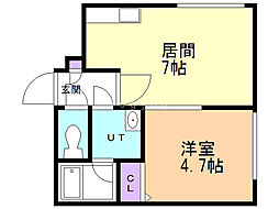 オルセーひばりが丘 1LDKの間取図画像