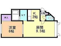 ウィンディー東札幌 1LDKの間取図画像