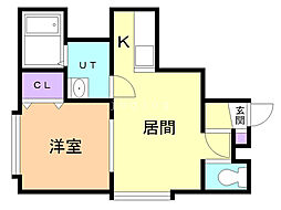 サニーハイム 1LDKの間取図画像