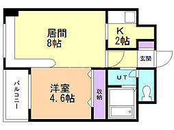 シェリオ本郷通 1LDKの間取図画像
