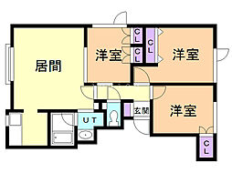 フラット10 3LDKの間取図画像