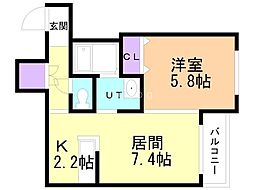 CozyPlace栄通 1LDKの間取図画像