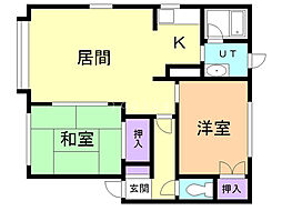 ハイム大谷地 2LDKの間取図画像