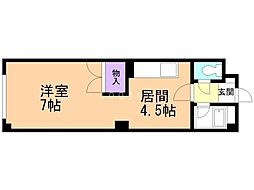 ベルハイム大谷地 1DKの間取図画像